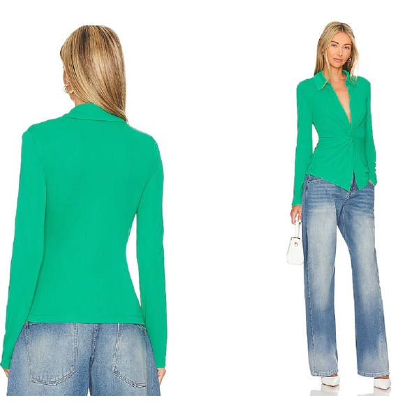 L'Academie The Amarine Top in Parrot Green - Picture 7 of 7